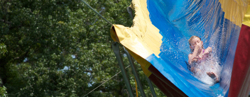 The Giant Water Slide- race like a bobsledder and be launched into the Critter Pond. Kelly (1st yr at camp) enjoyed the slide so much in her first week that she came back for two more weeks!