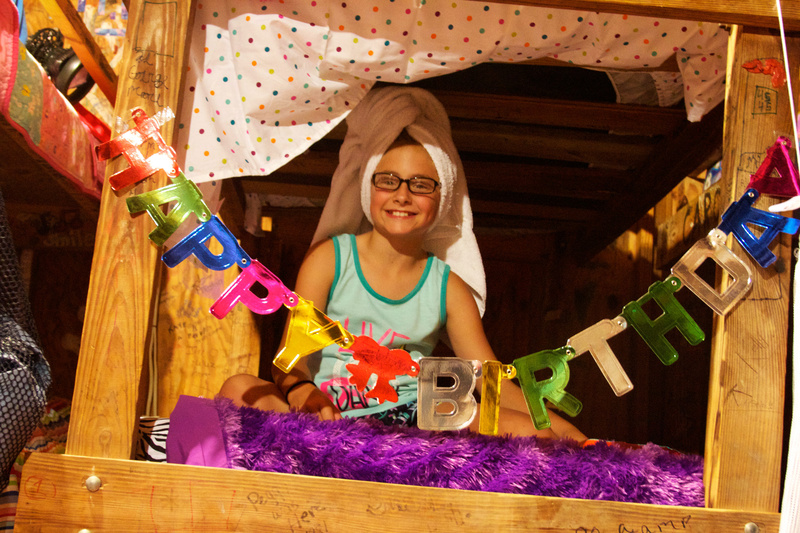 Grace (2 yrs at camp) gets surprised on her birthday!